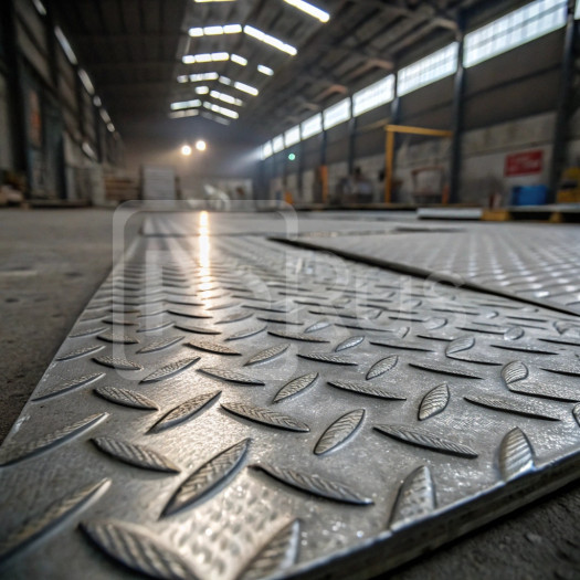 Лист стальной оцинкованный рифленый ромб 10 мм 09Г2С ГОСТ 8568-77 г/к